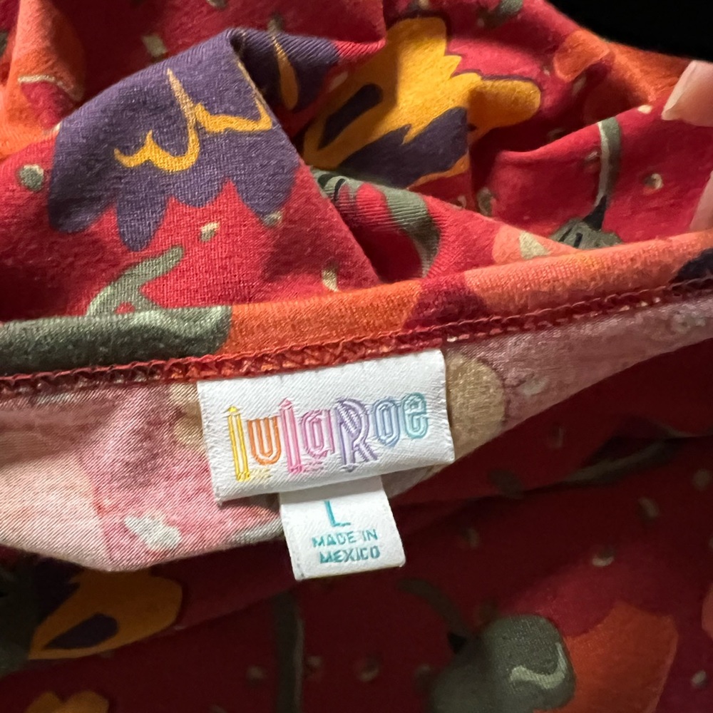 LuLaRoe Carly Raspberry Floral - Picture 3 of 3